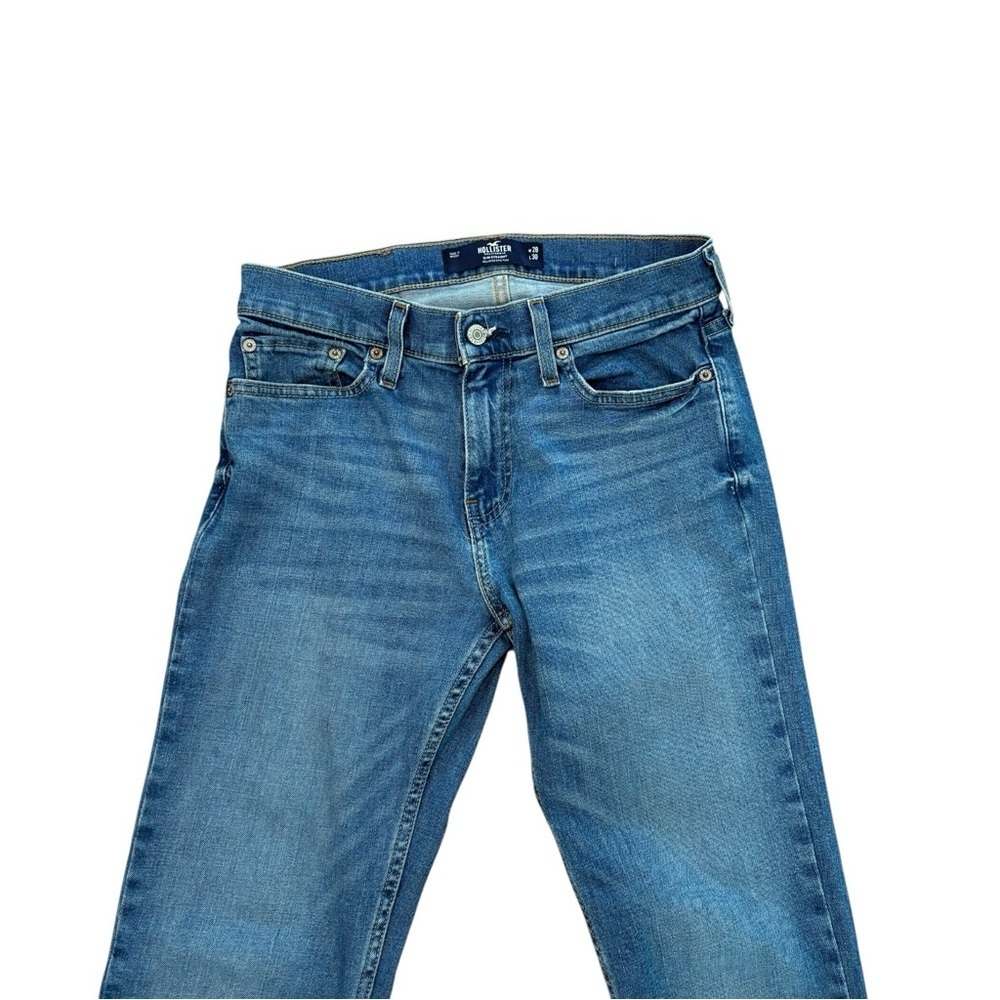 Hollister Men's 28W x 30L" Slim Straight Denim Blue Stretch Casual Jeans - Picture 2 of 5